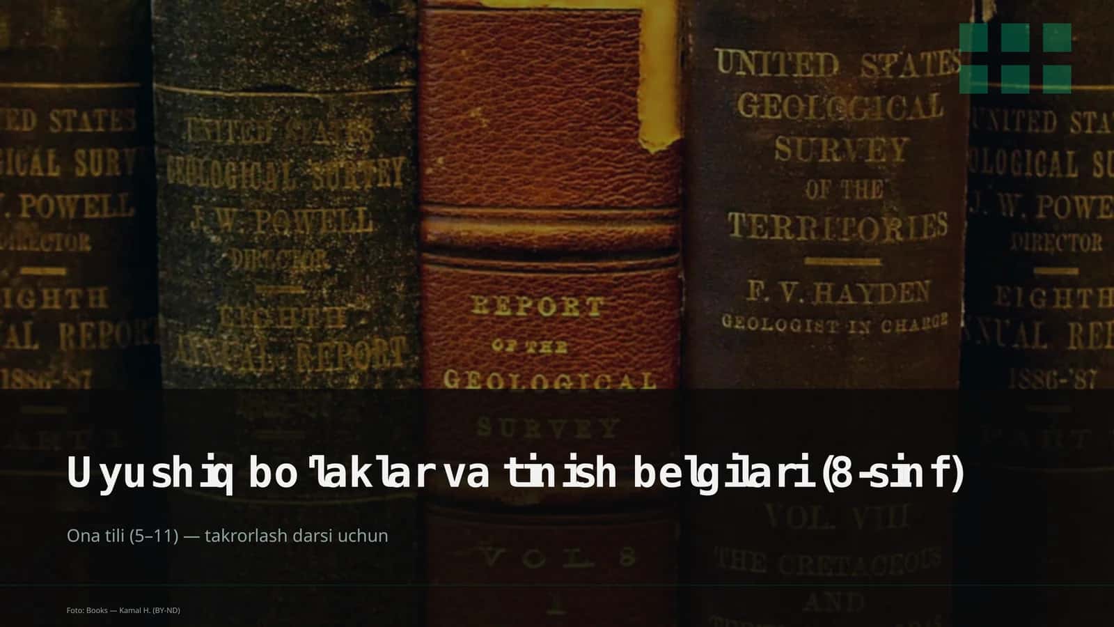 Uyushiq bo'laklar va tinish belgilari (8-sinf)