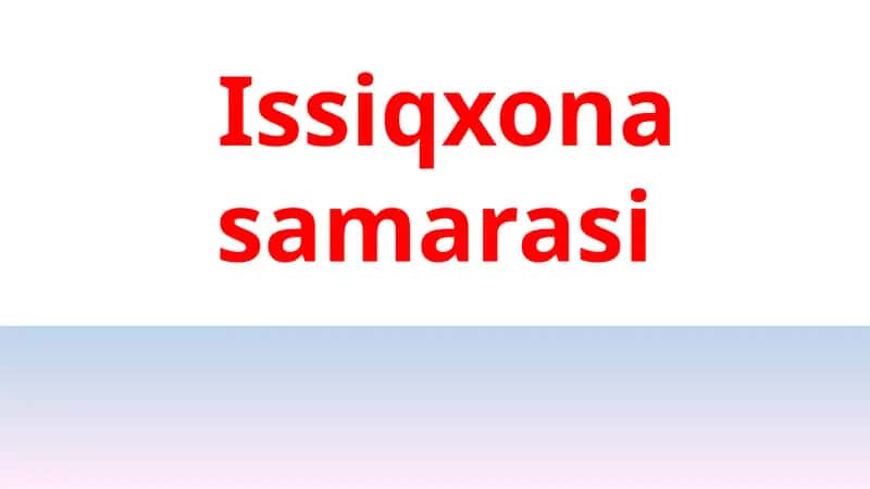 Issiqxona samarasi