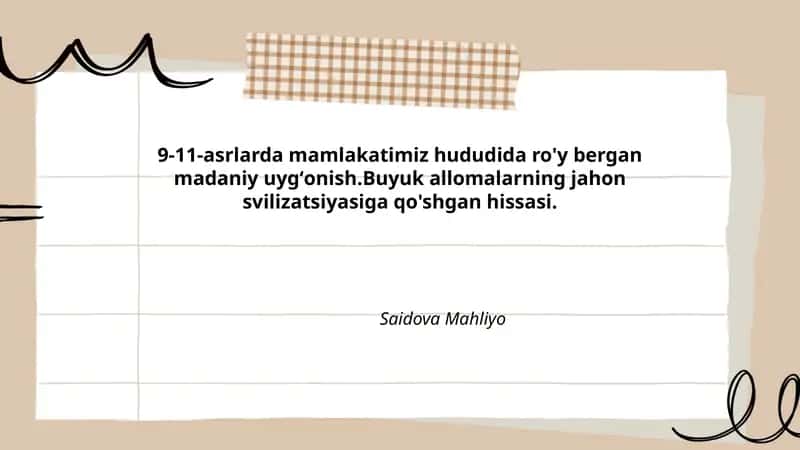Madaniy uygʻonishning sabab va omillari