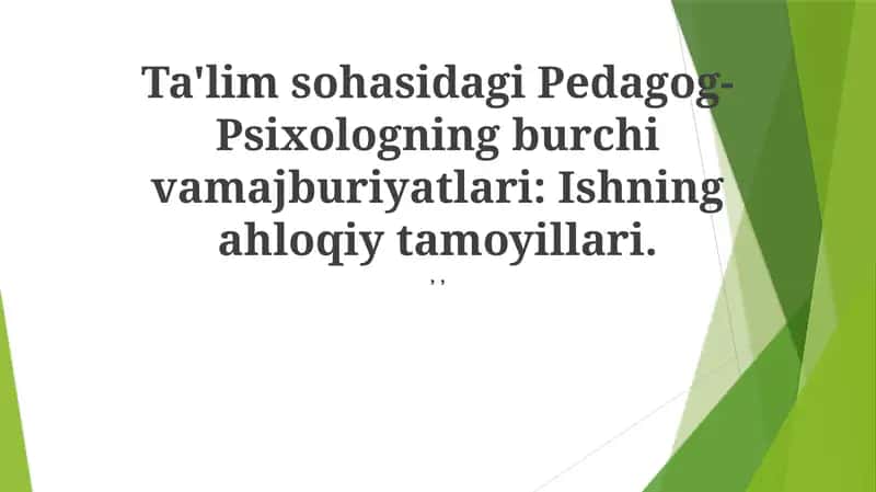 Pedagogik Psixologiyadagi Etik Ramkalar