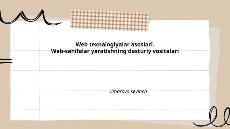Web texnalogiyalar asoslari