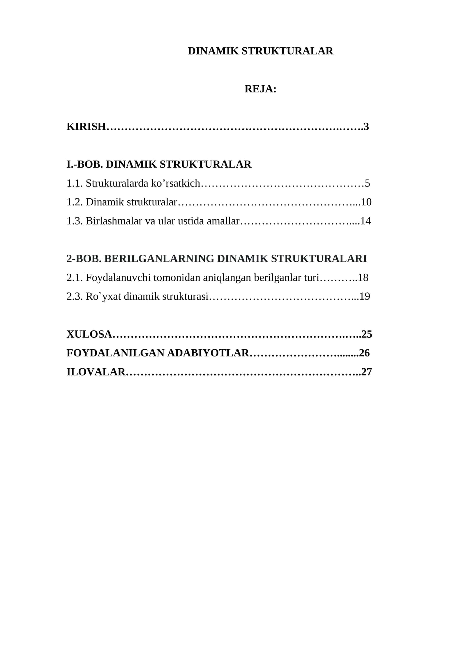 DINAMIK STRUKTURALAR