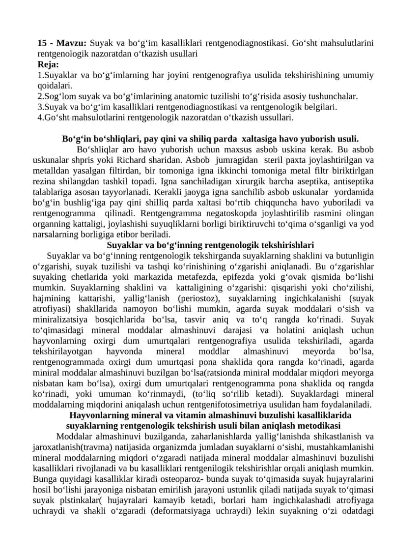Suyak va bo‘g‘im kasalliklari rentgenodiagnostikasi