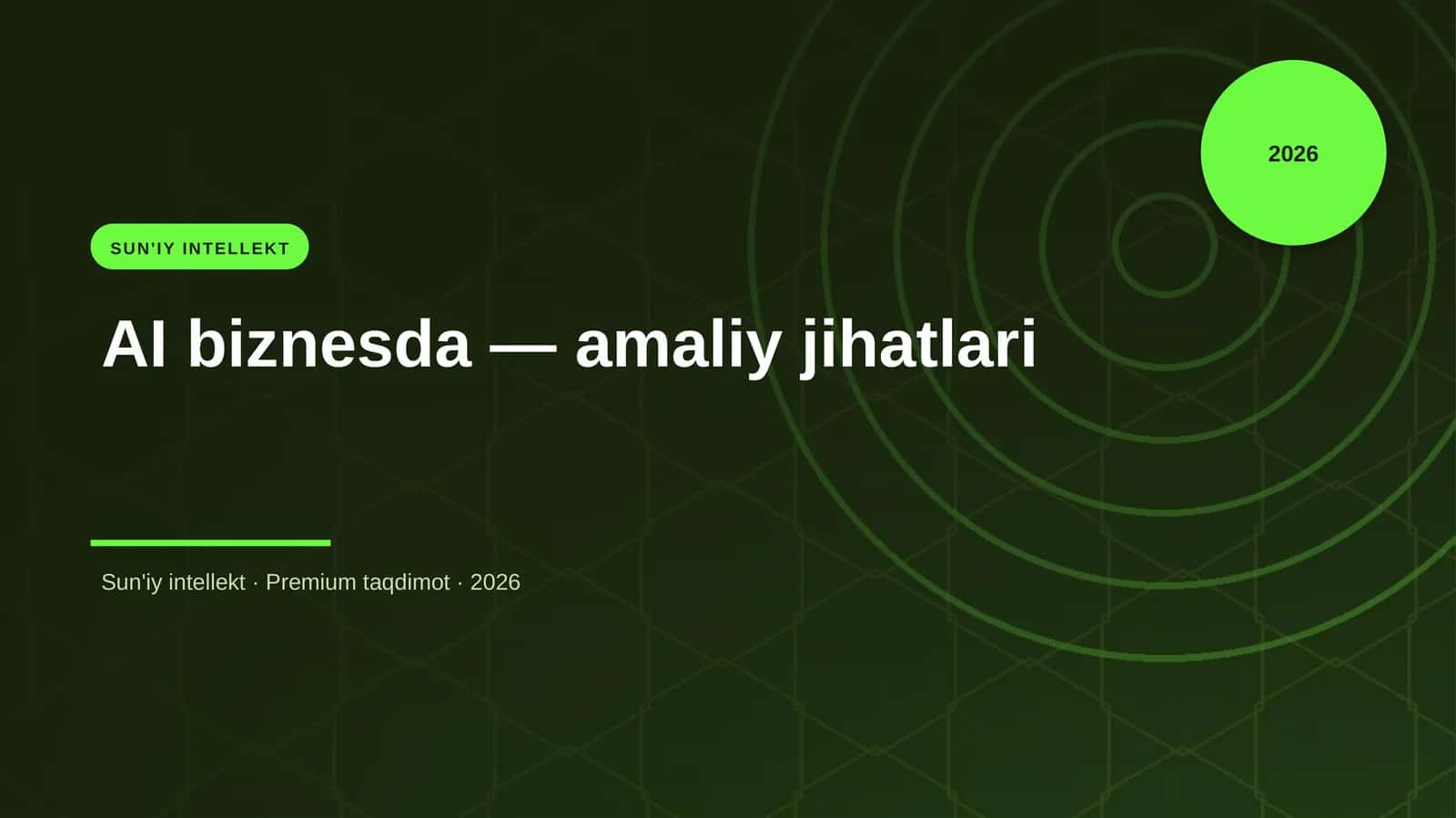 AI biznesda — amaliy jihatlari