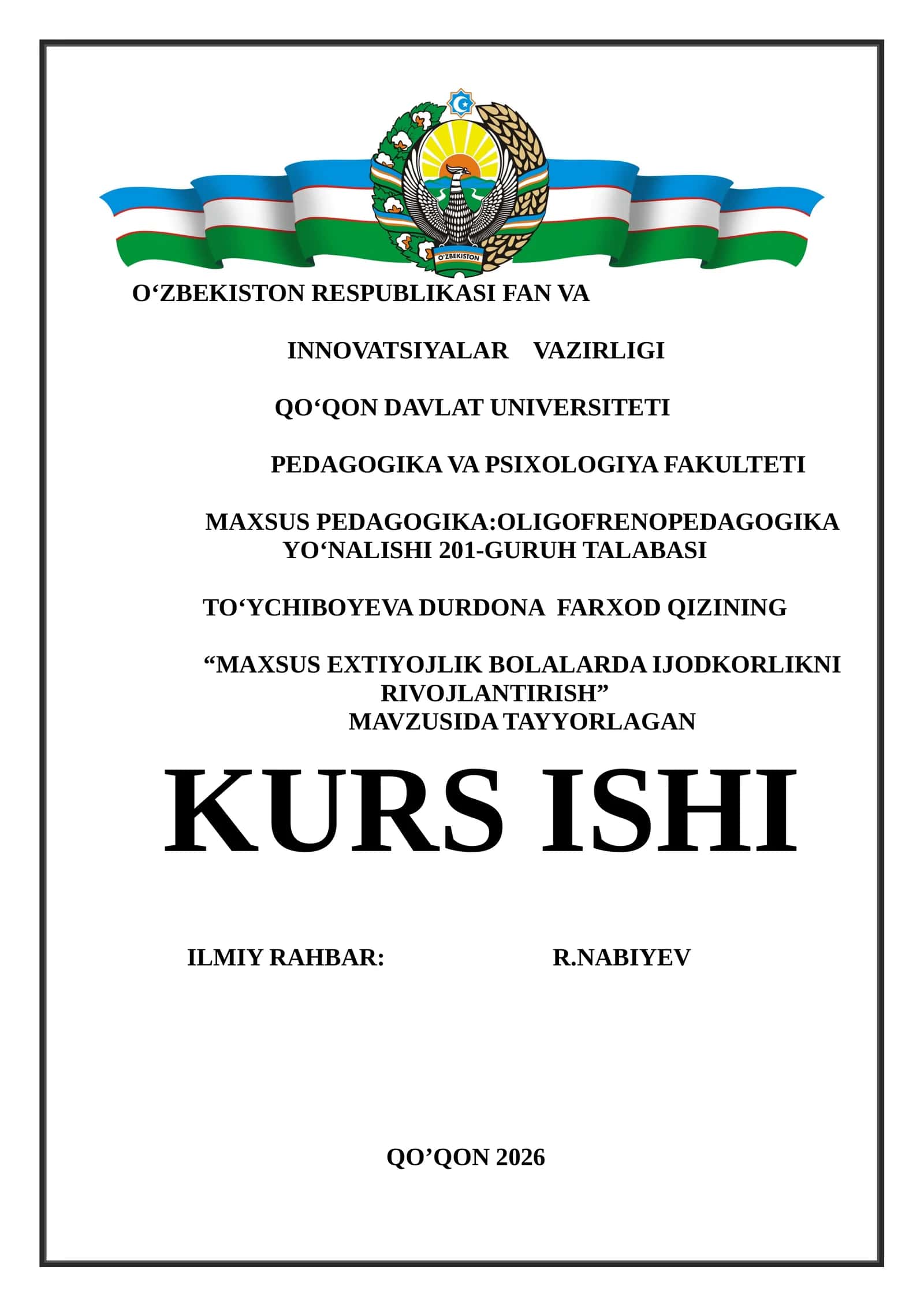 KURS ISHI BETLIK
