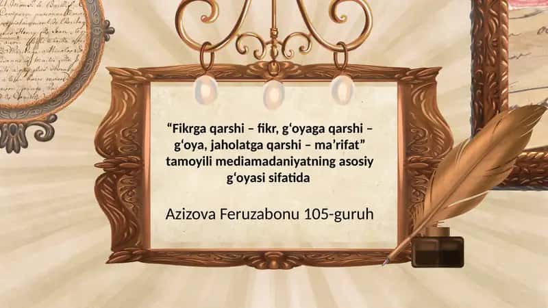 "Fikrgaqarshi–fikr,g‘oyagaqarshi–g‘oya,jaholatgaqarshi–ma’rifat"