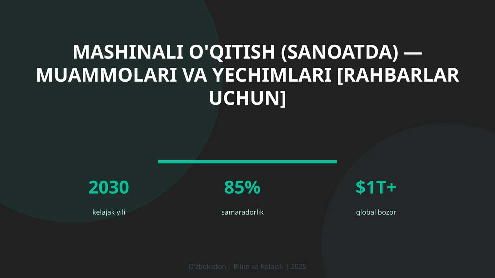 Mashinali o'qitish (sanoatda) — muammolari va yechimlari [rahbarlar uchun]