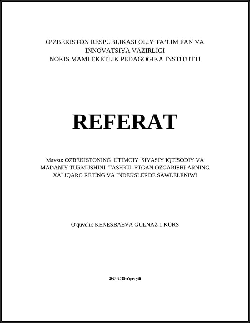 O‘zbekistonning Iqtisodiy O‘sish Ko‘rsatkichlari