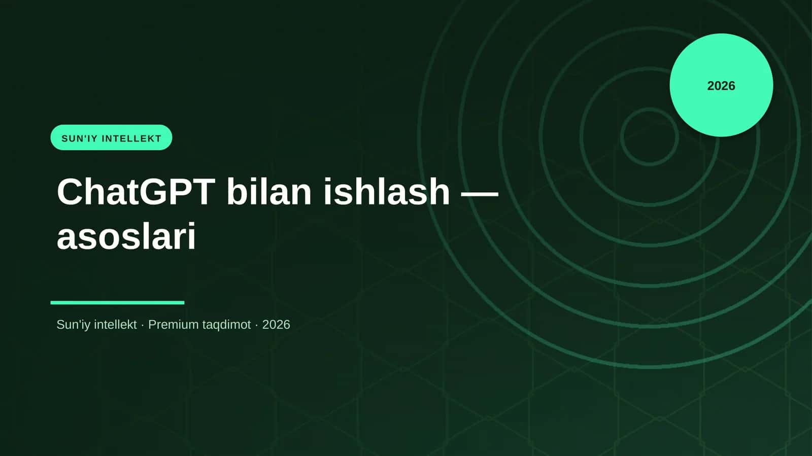 ChatGPT bilan ishlash — asoslari