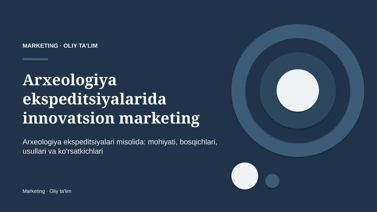 Arxeologiya ekspeditsiyalarida innovatsion marketing