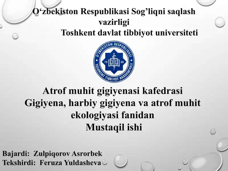 harbiy xizmatchining mehnat sharoiti gigiyenasi