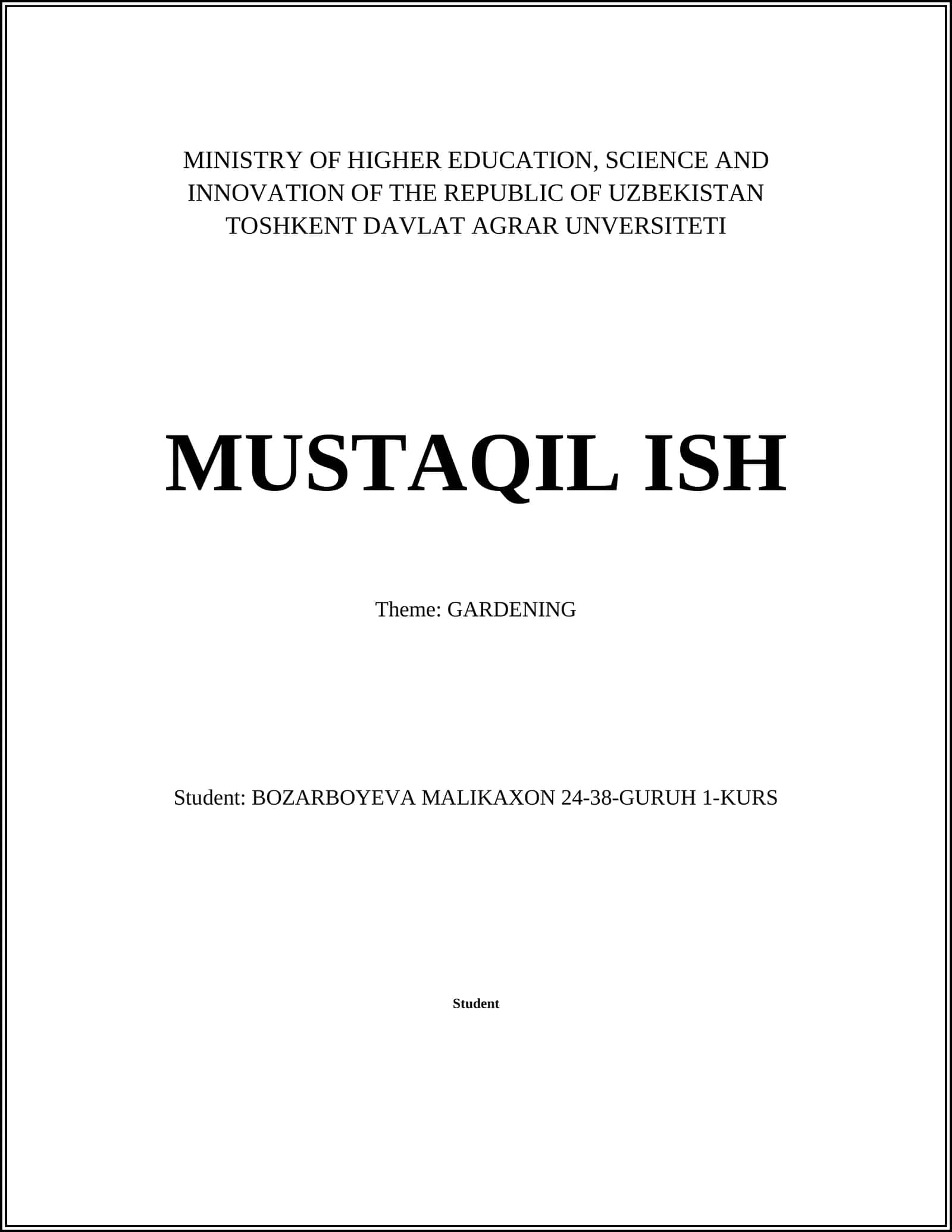 MUSTAQIL ISH