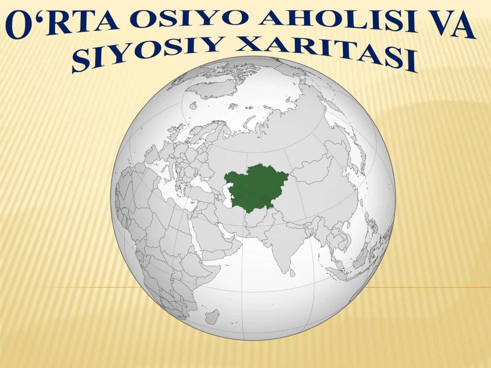 O‘RTA OSIYO AHOLISI VA  SIYOSIY XARITASI