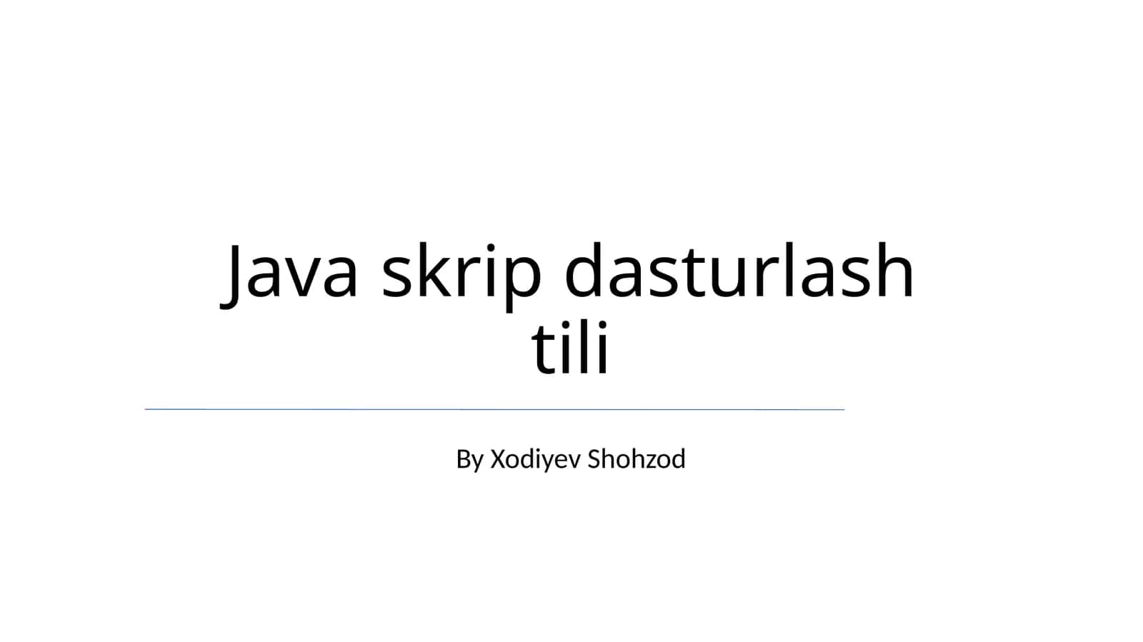 Java skrip dasturlash tili