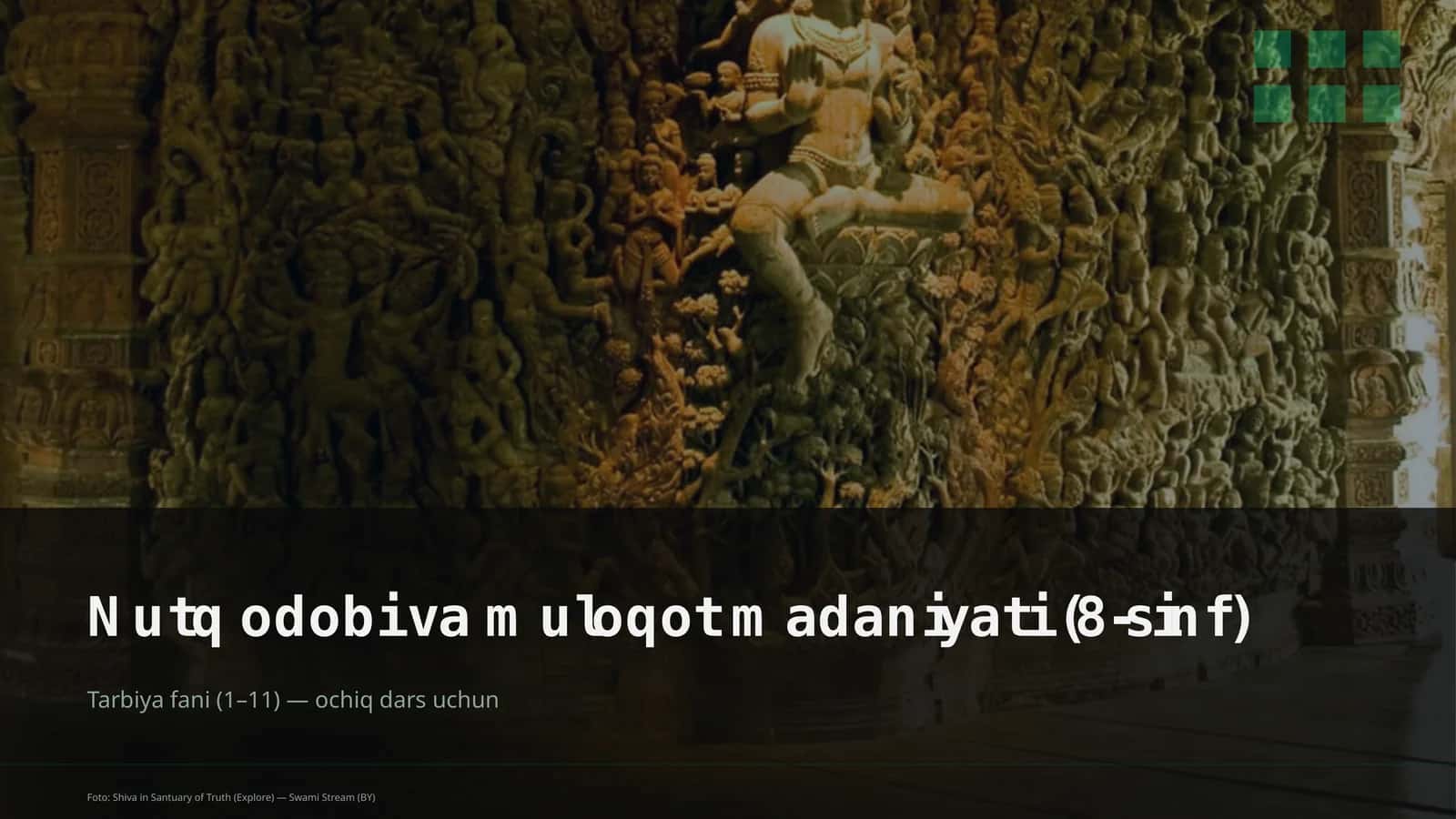 Nutq odobi va muloqot madaniyati (8-sinf)