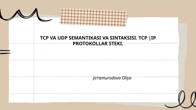 TCP VA UDP SEMANTIKASI VA SINTAKSISI