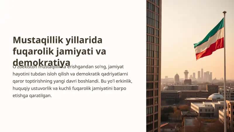 Mustaqillik yillarida fuqarolik jamiyati va demokratiya