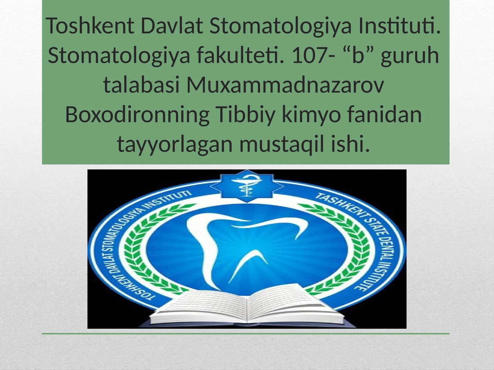 OQSIL TARKIBINI XROMOTOGRAFIYA USULI BILAN ANIQLASH