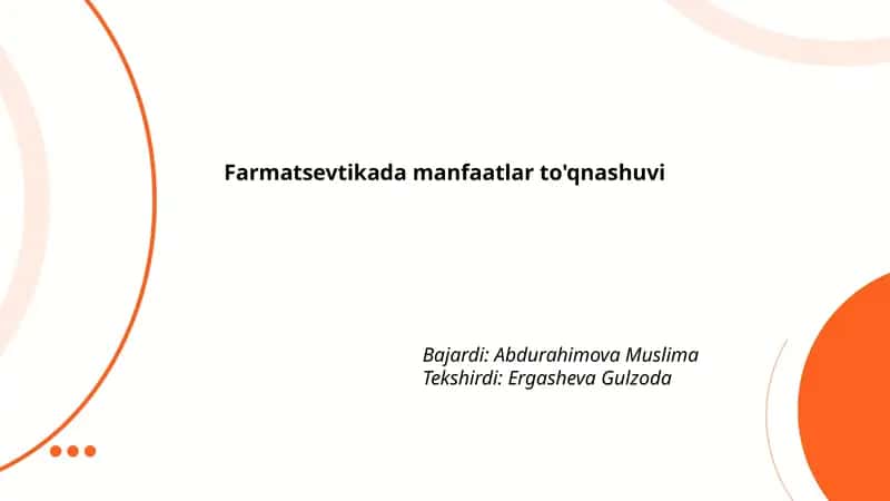 Farmatsevtikada manfaatlar to'qnashuvi