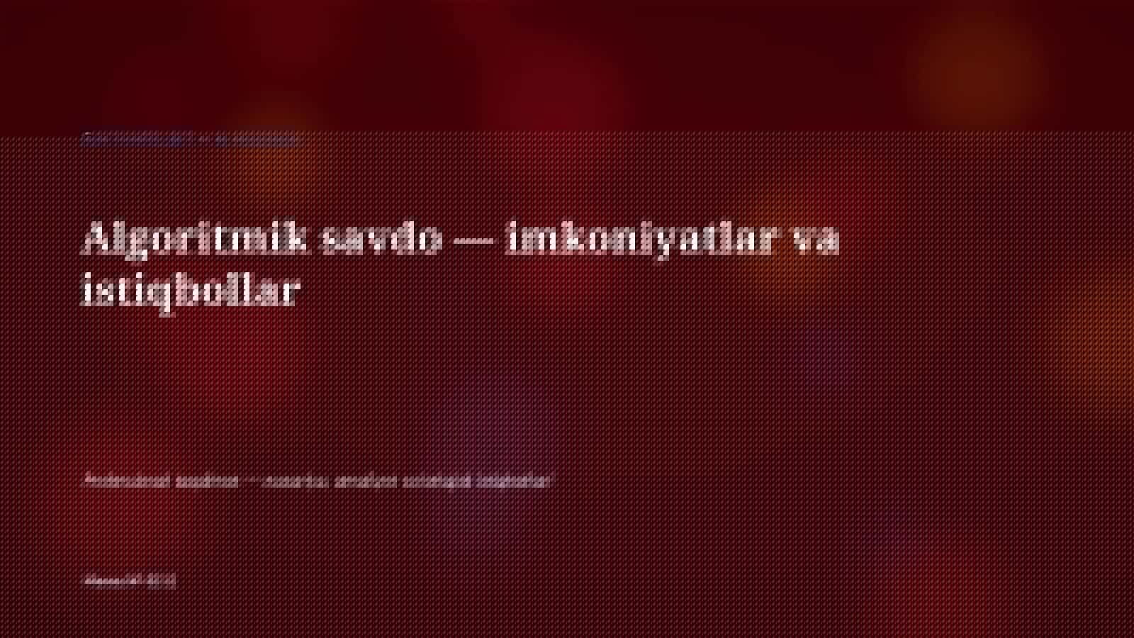 SUN'IY INTELLEKT • AI MOLIYADA