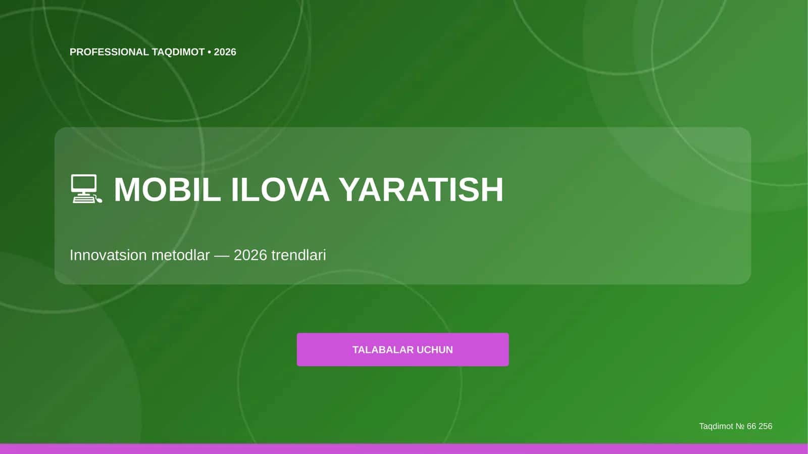 Mobil ilova yaratish: innovatsion metodlar (2026 trendlari)