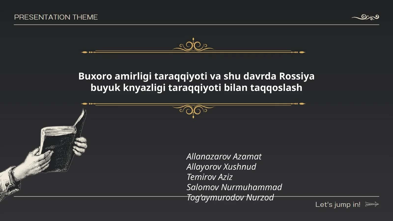 Buxoro amirligi taraqqiyoti va shu davrda Rossiya buyuk knyazligi taraqqiyoti bilan taqqoslash