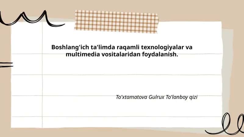 Multimediali taqdimotlar va video dars materiallarini yaratish va integratsiyalash