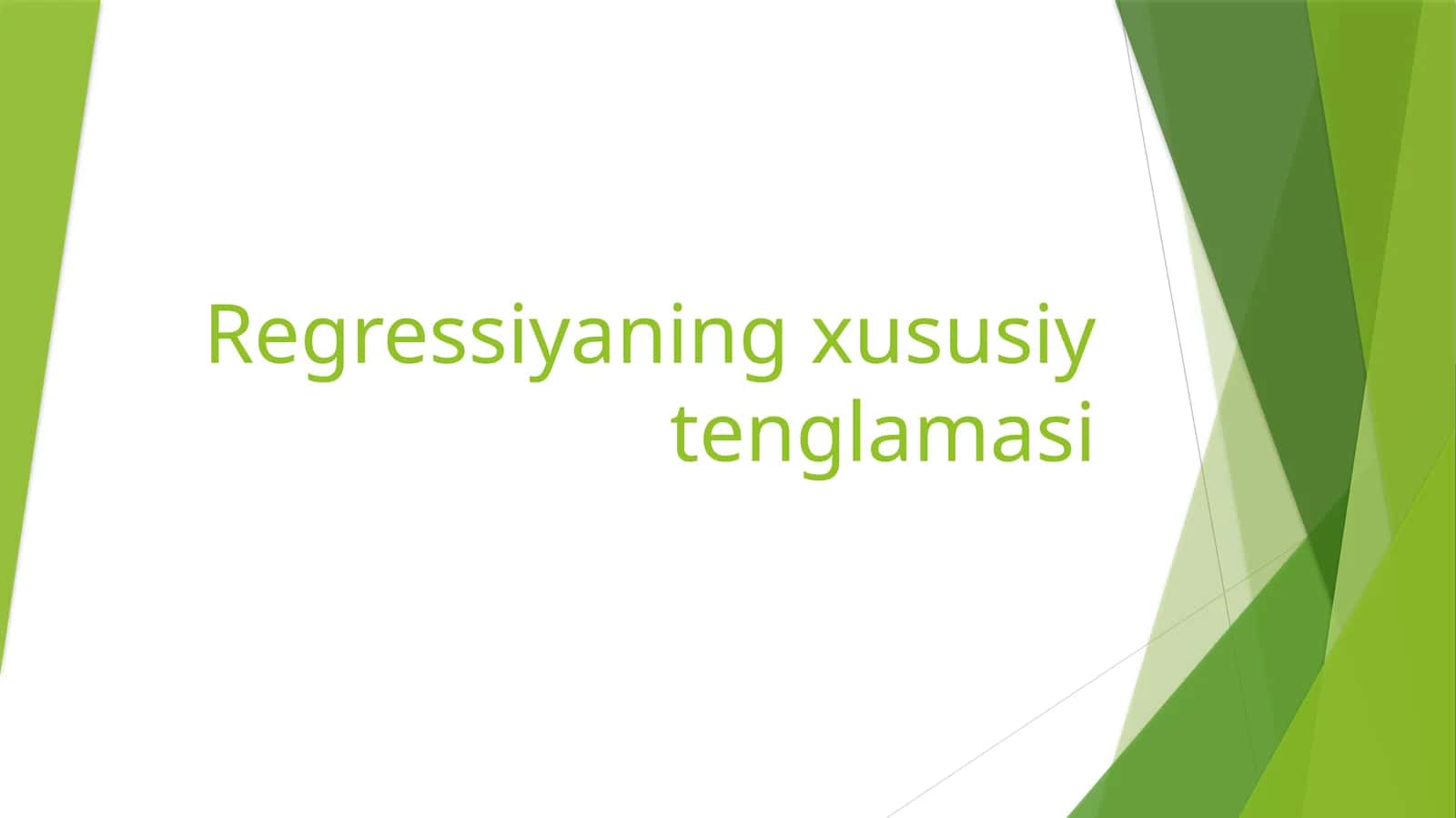 Regressiyaning xususiy tenglamasi