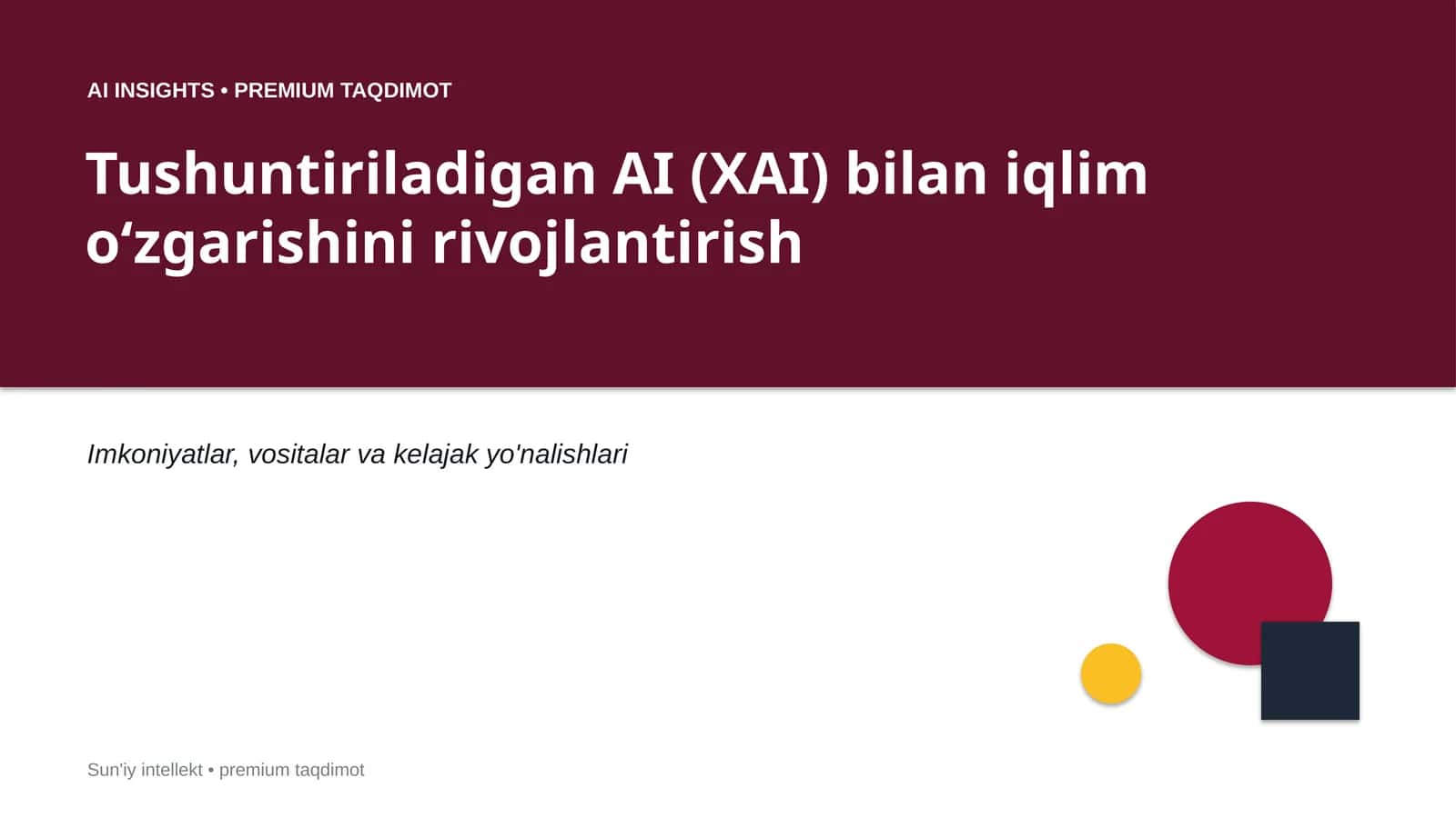 Sun'iy intellekt • premium taqdimot