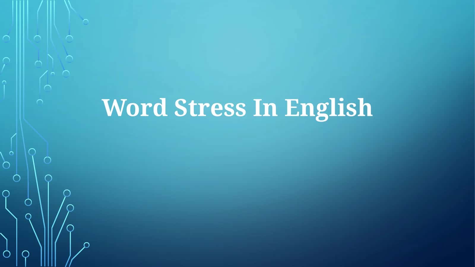 Word Stress In English