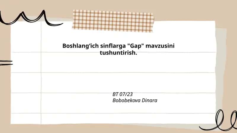 Gap tushunchasi va oddiy taʼrif