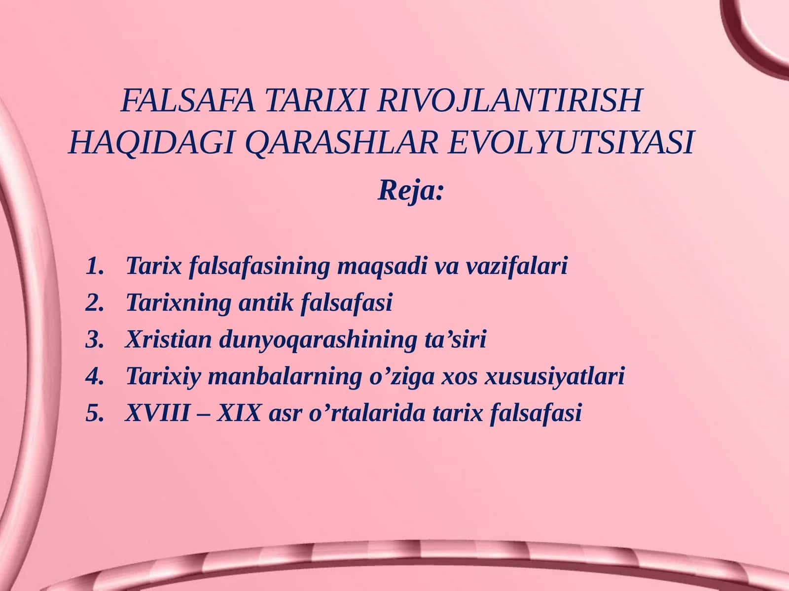 FALSAFA TARIXI RIVOJLANTIRISH HAQIDAGI QARASHLAR EVOLYUTSIYASI