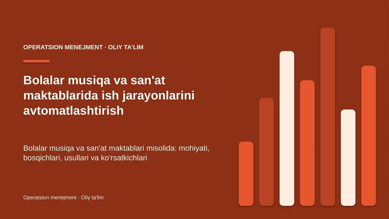 Bolalar musiqa va san'at maktablarida ish jarayonlarini avtomatlashtirish