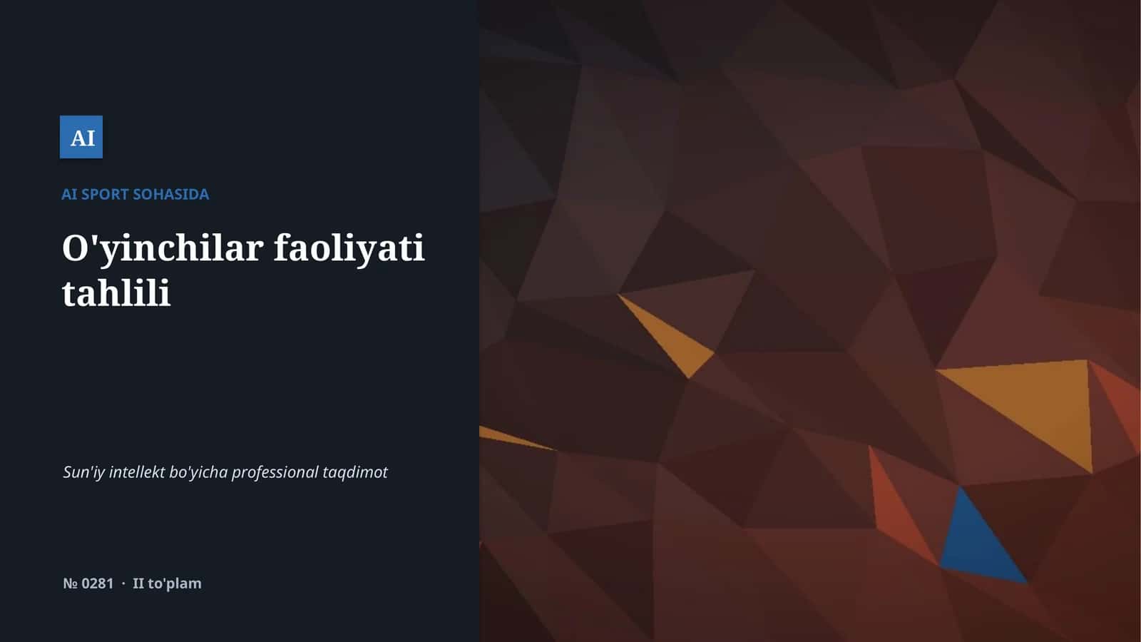 Sportda AI O'yinchilar Faoliyati Tahlili