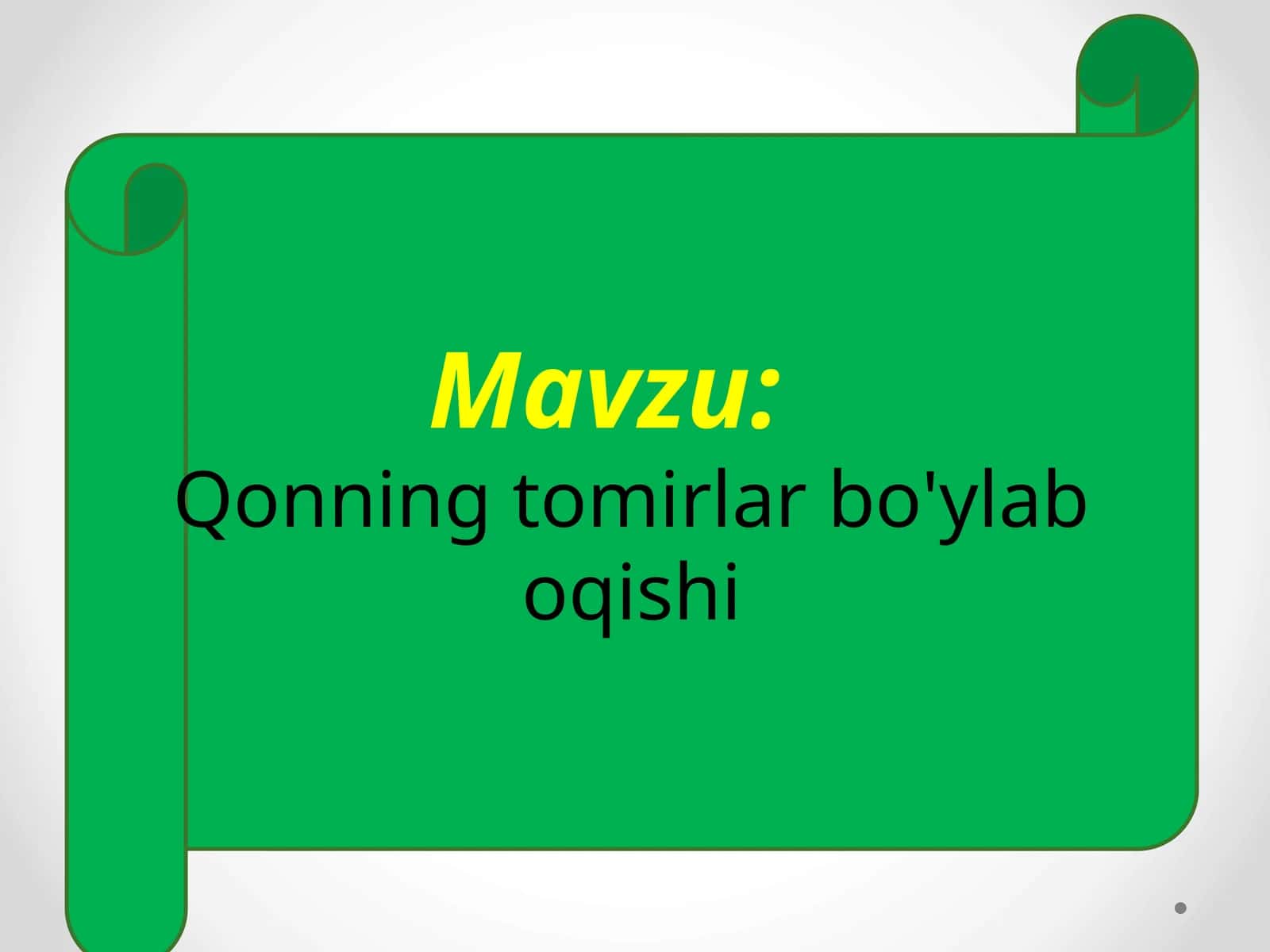 Qonning tomirlar bo'ylab oqishi 1