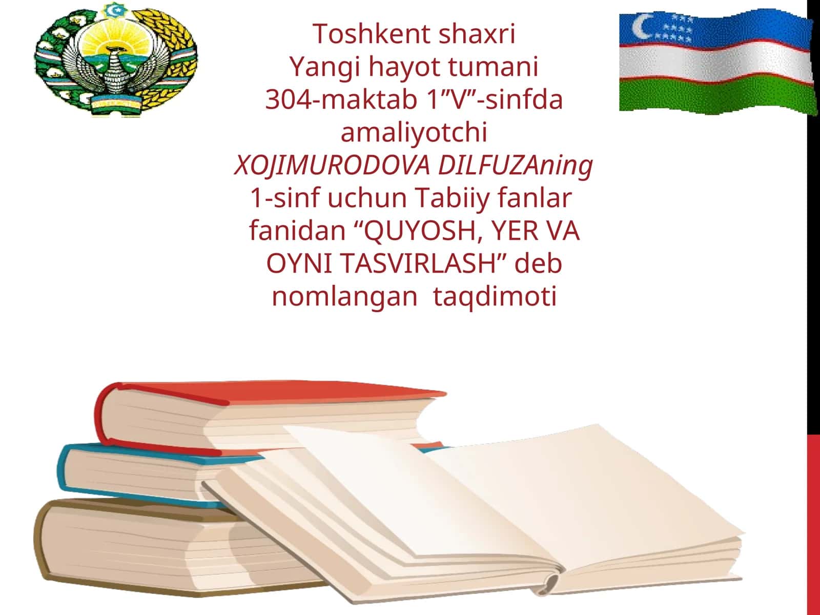 QUYOSH, YER VA OYNI TASVIRLASH