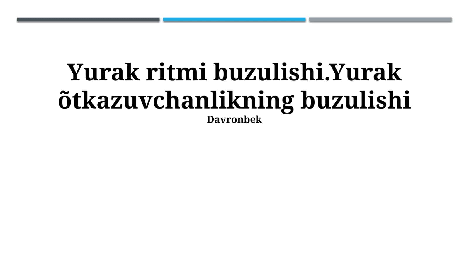 Yurak ritmi buzulishi.Yurak õtkazuvchanlikning buzulishi