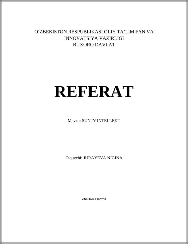 SUN'IY INTELLEKT