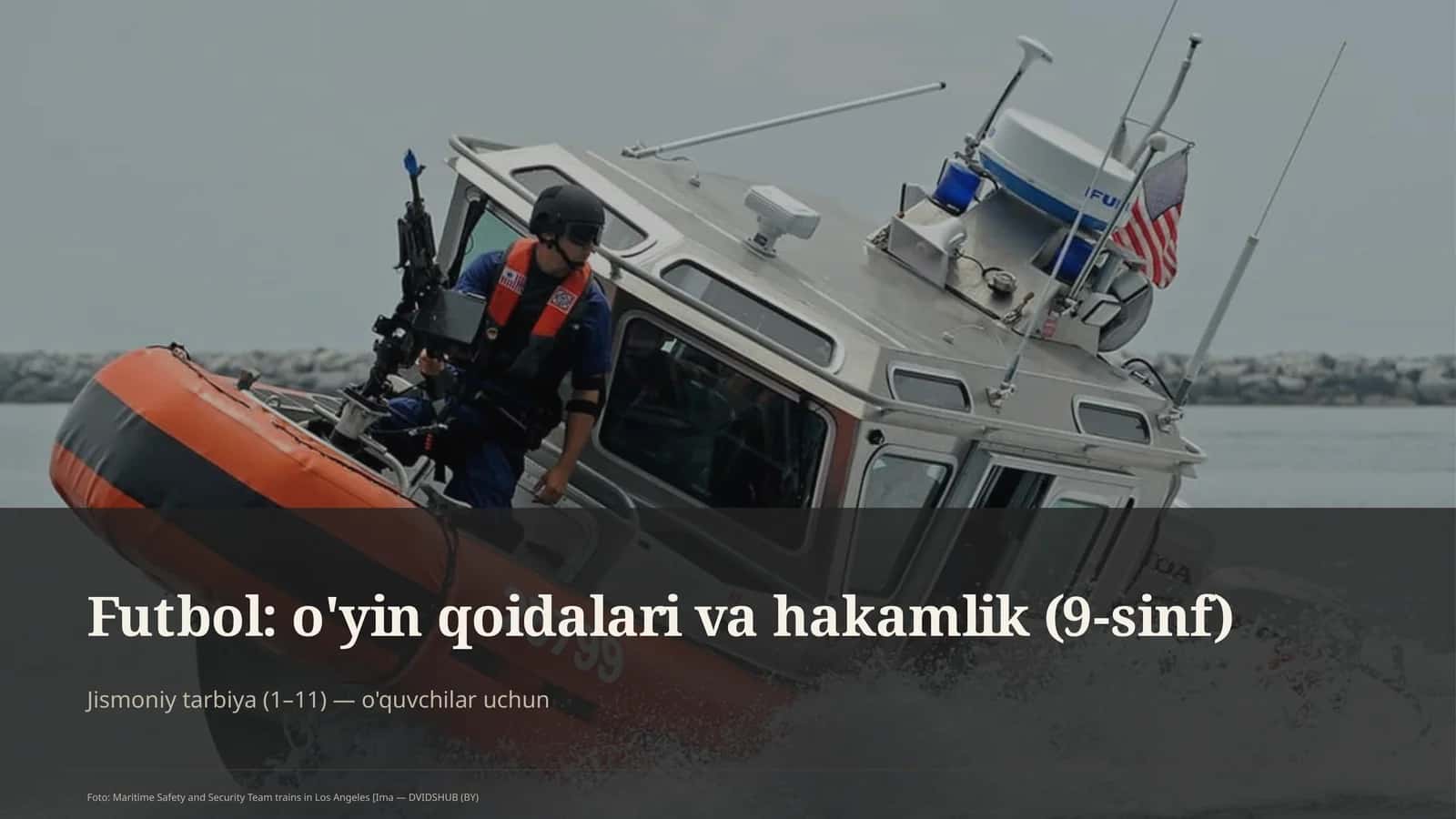 Futbol: o'yin qoidalari va hakamlik (9-sinf)