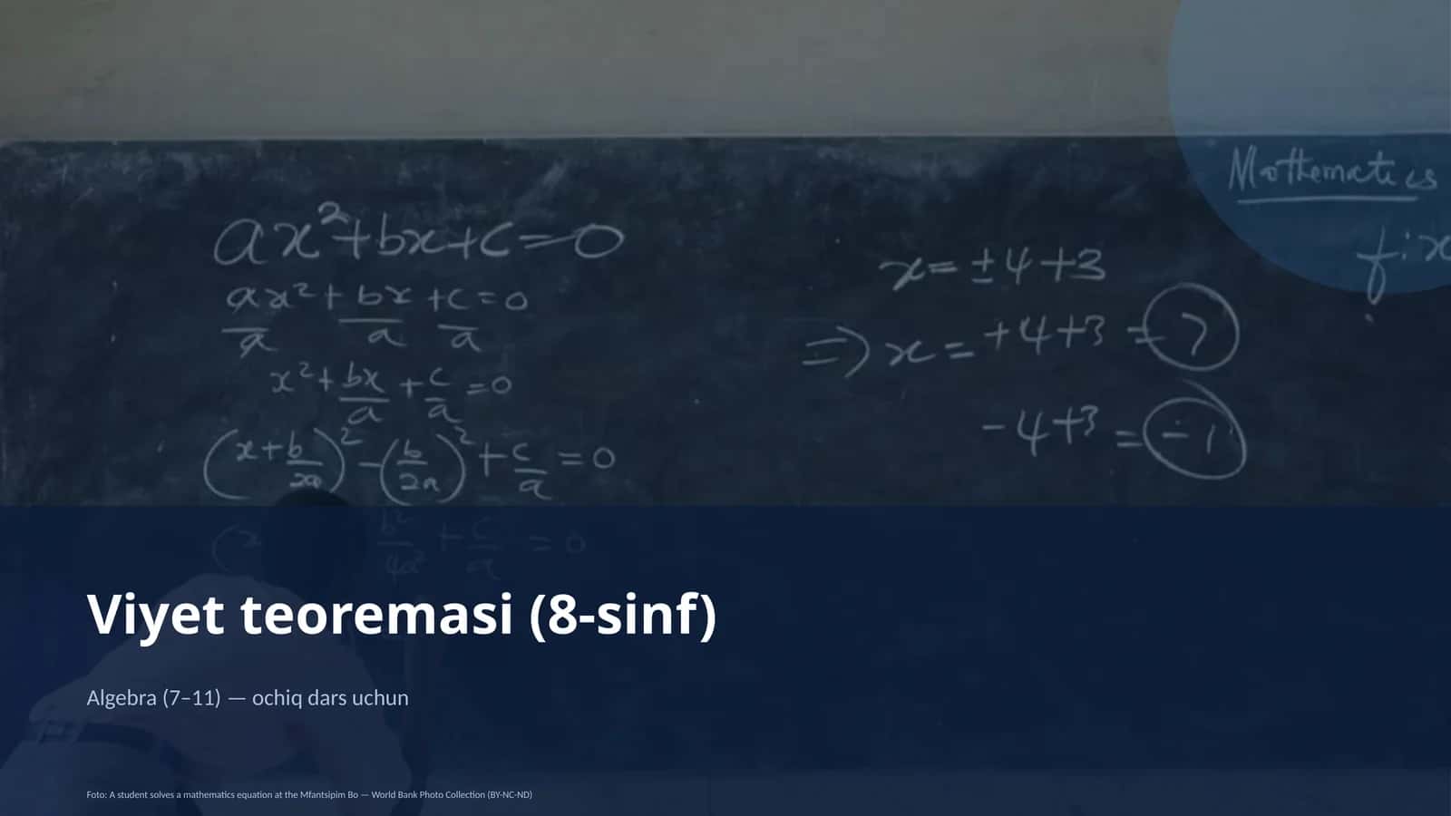 Viyet teoremasi (8-sinf)
