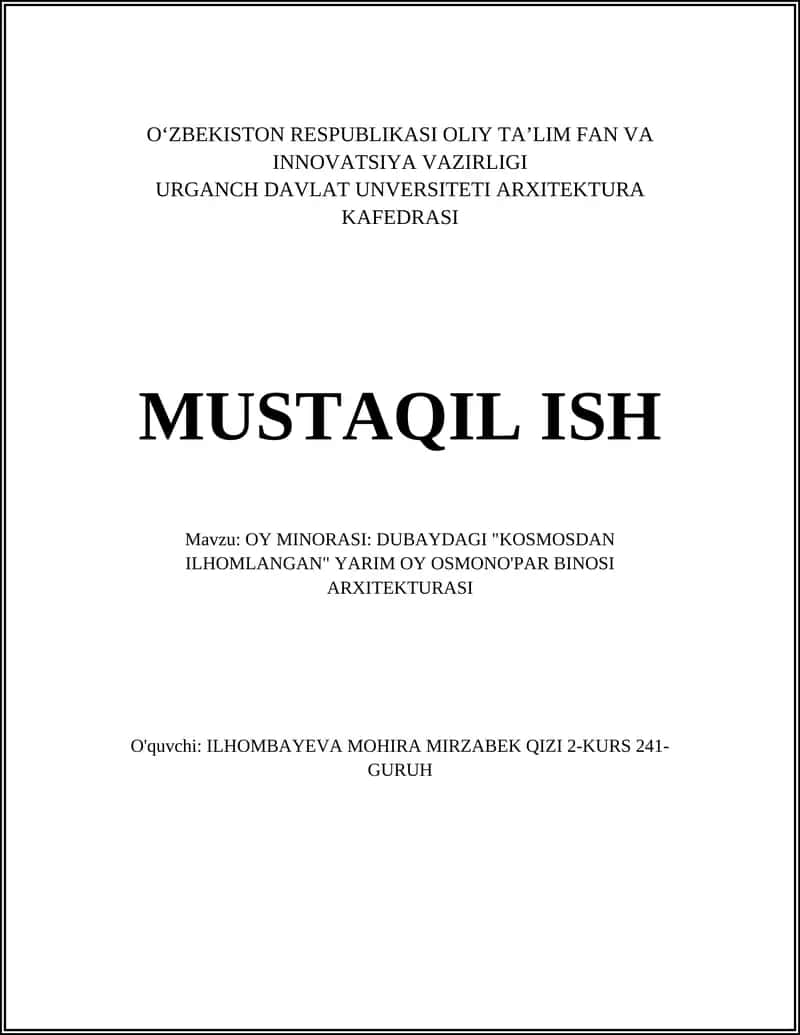 Oy Minorasi: Dubaydagi "Kosmosdan Ilhomlangan" Yarim Oy Osmono'par Binosi Arxitekturasi