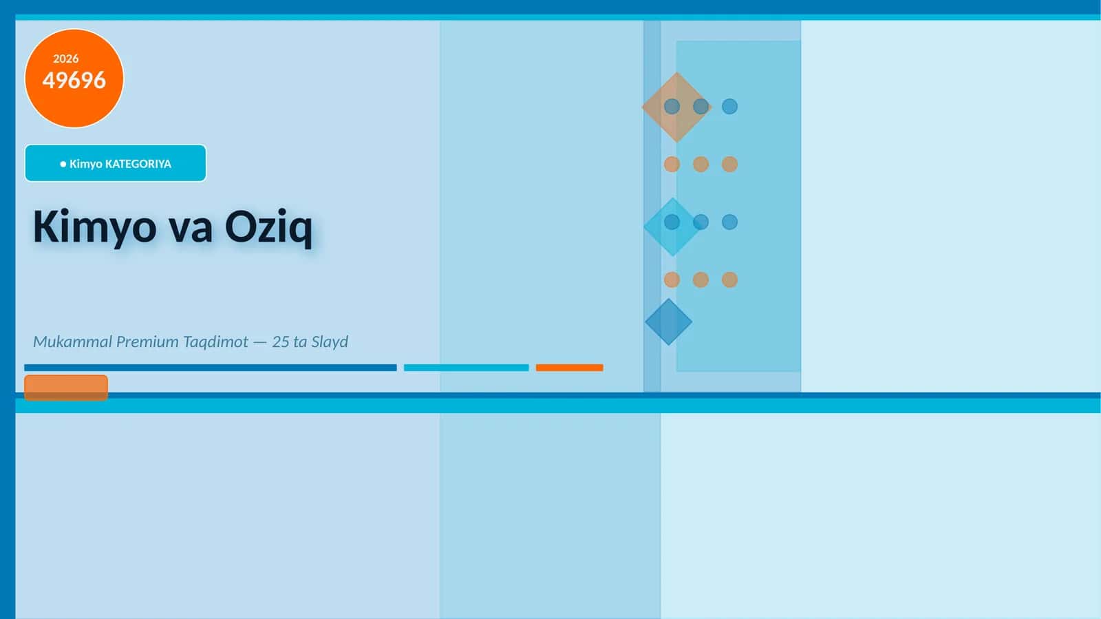 Kimyo va Oziq Mukammal Premium Taqdimot — 25 ta Slayd