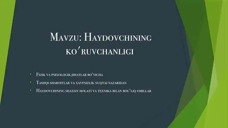 Haydovchining ko'ruvchanligi
