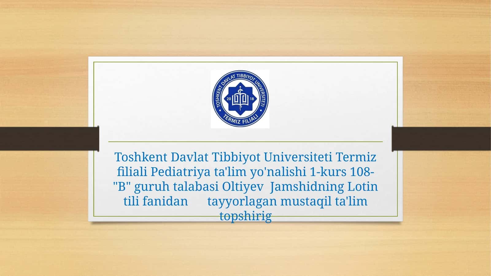 Lotintilifanidantayyorlaganmustaqilta'limtopshirig