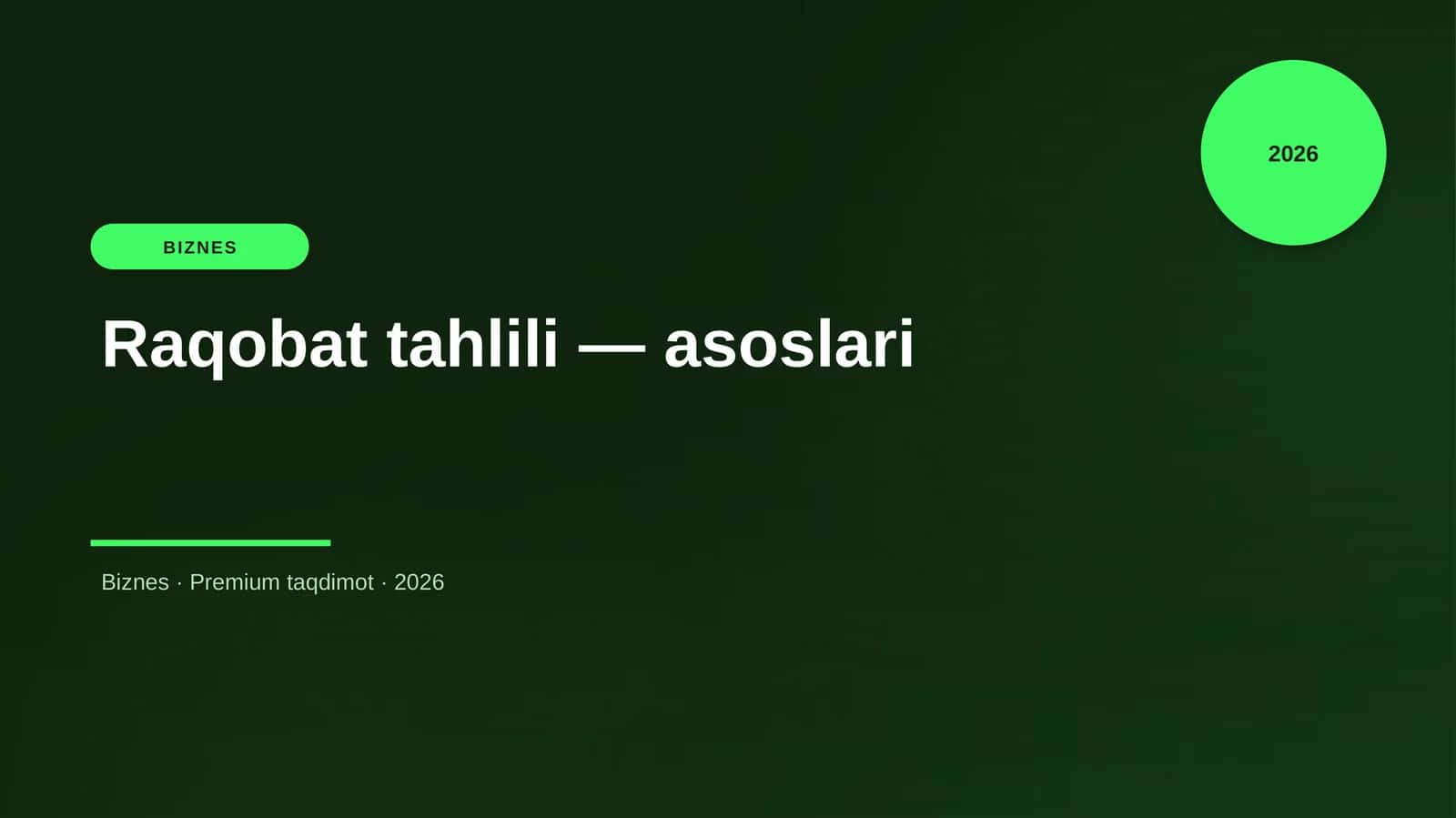 Raqobat tahlili — asoslari