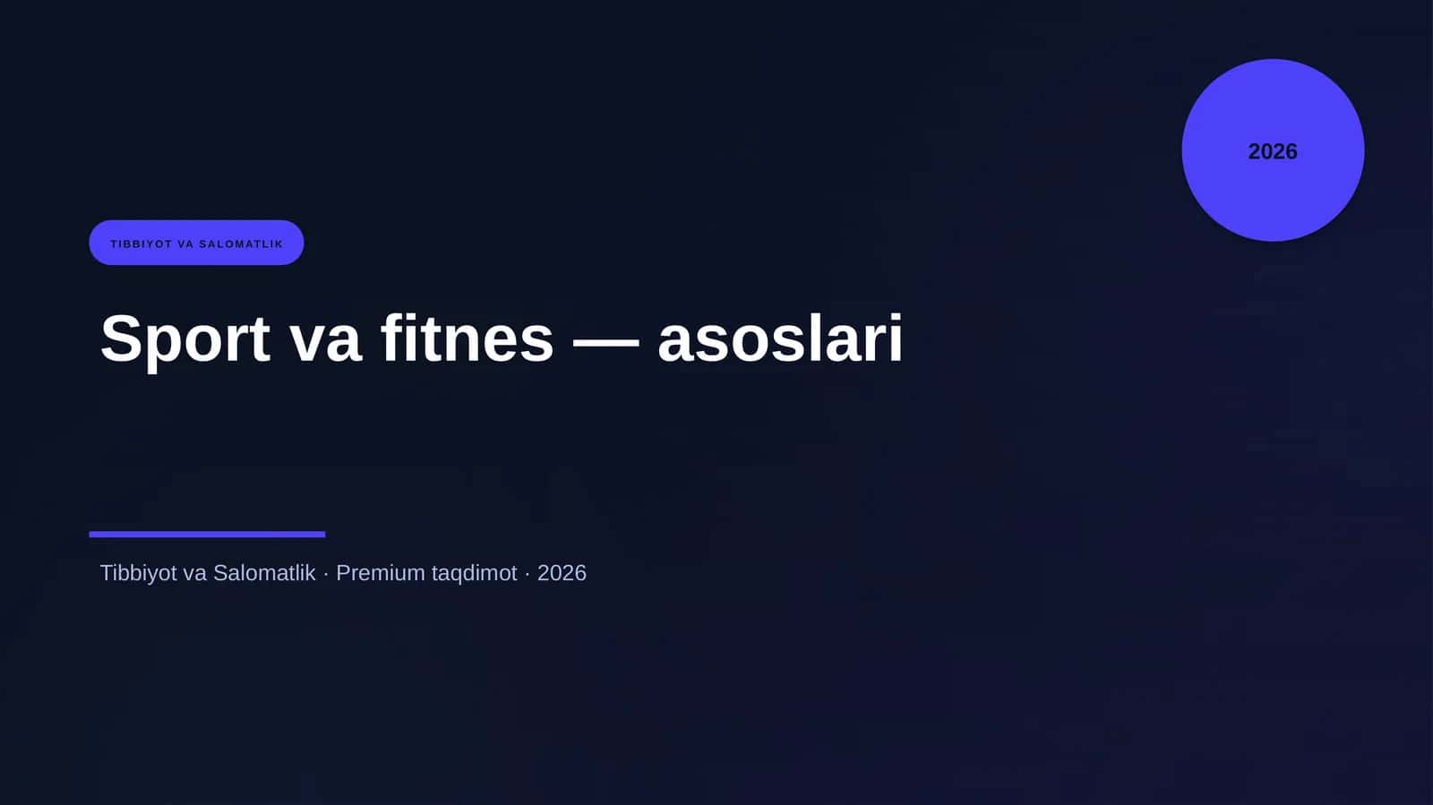 Sport va fitnes — asoslari
