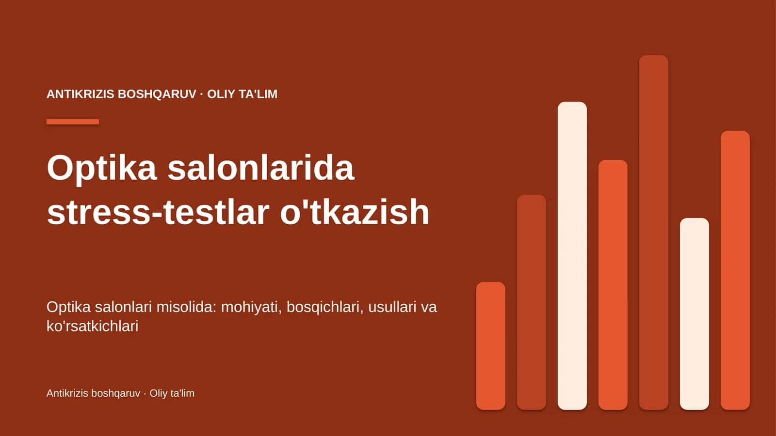 Optika salonlarida stress-testlar o'tkazish