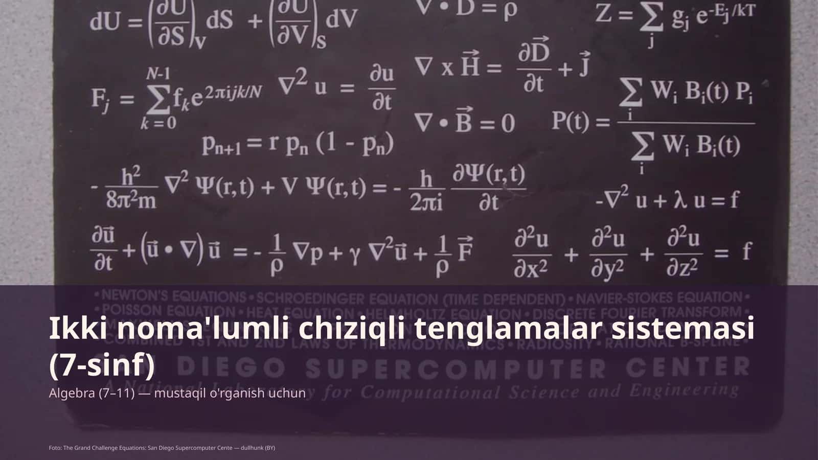 Ikki noma'lumli chiziqli tenglamalar sistemasi (7-sinf)