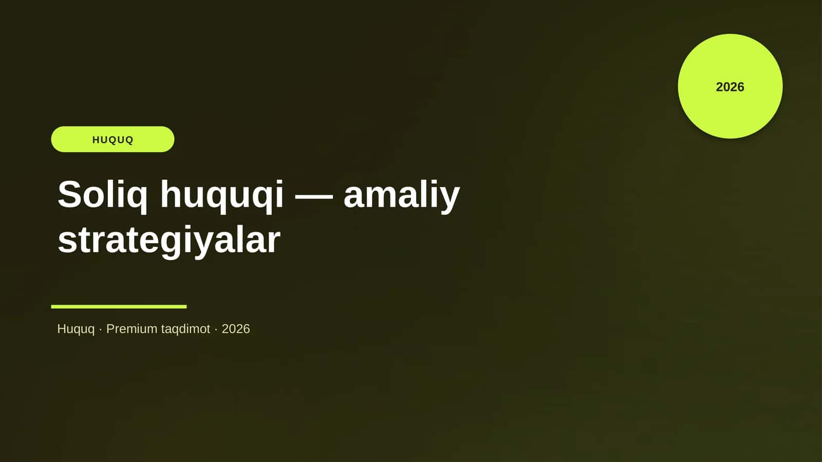 Soliq huquqi — amaliy strategiyalar