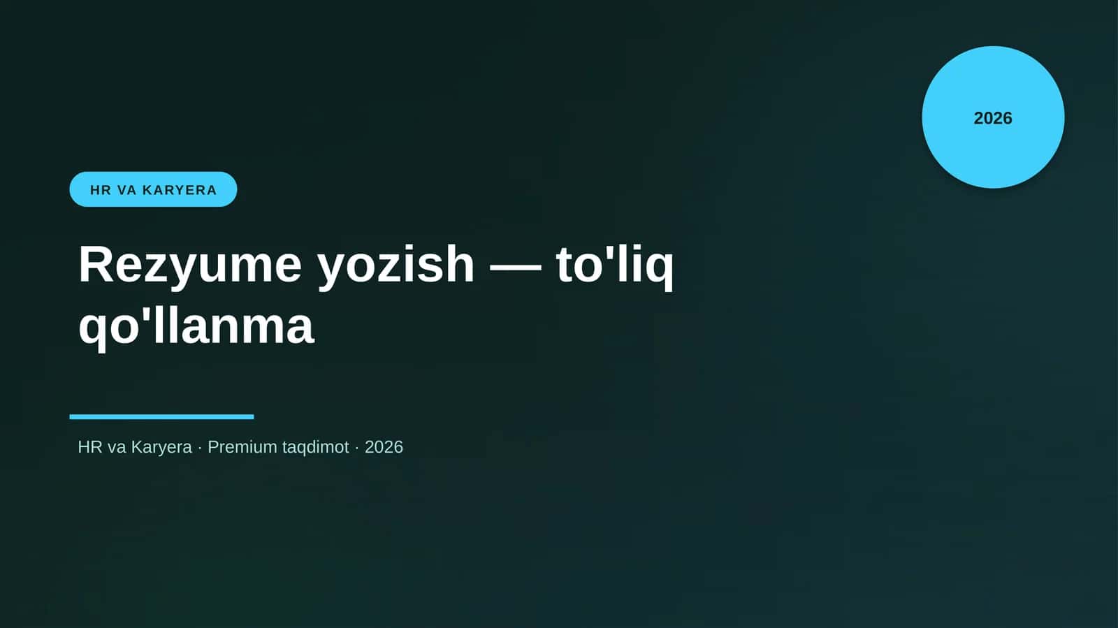 Rezyume yozish — to'liq qo'llanma